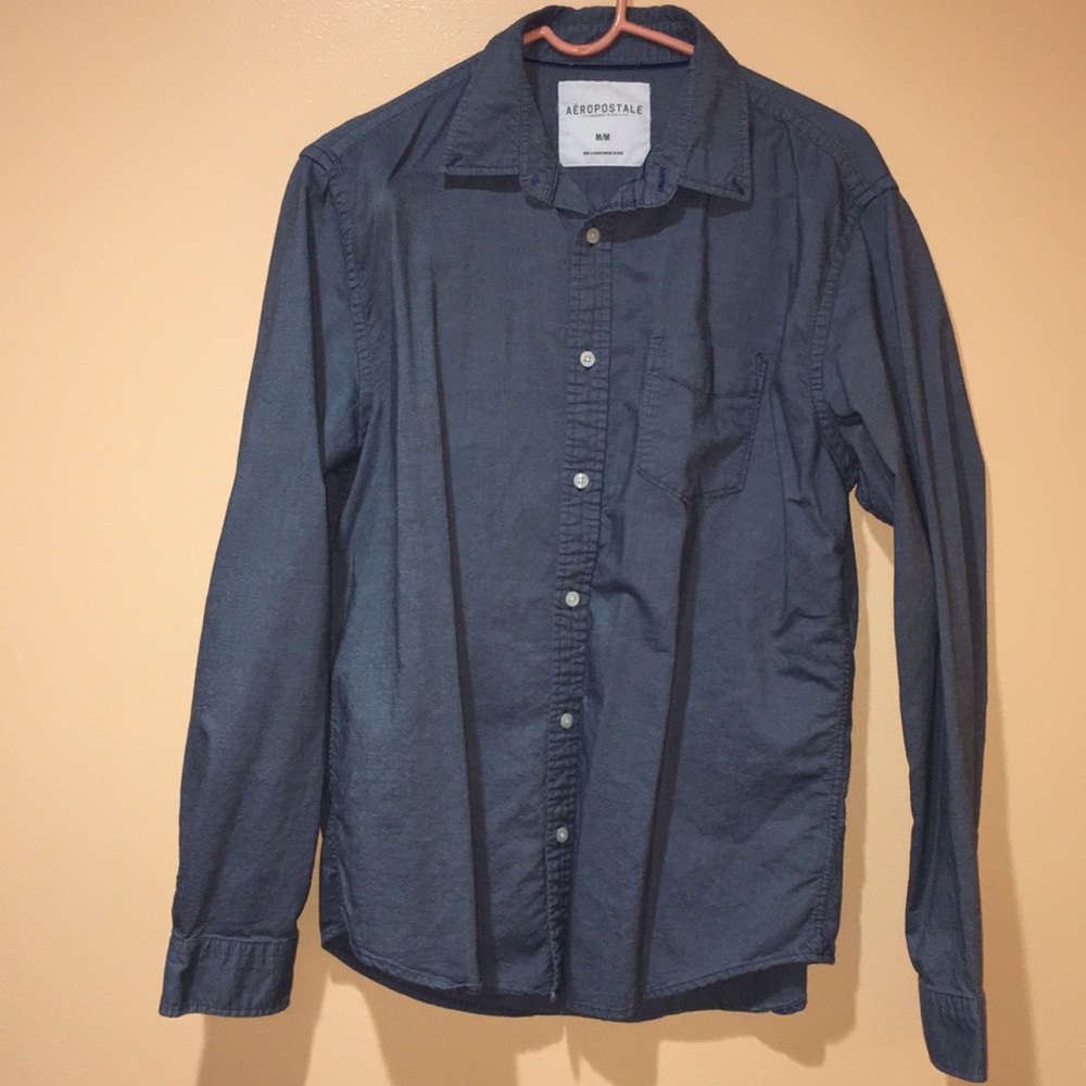 Aeropostale Blue Casual Button Up